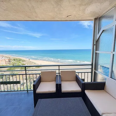 First-line Beachfront Penthouse, Terrace, And Ocean Views Faro de Cullera